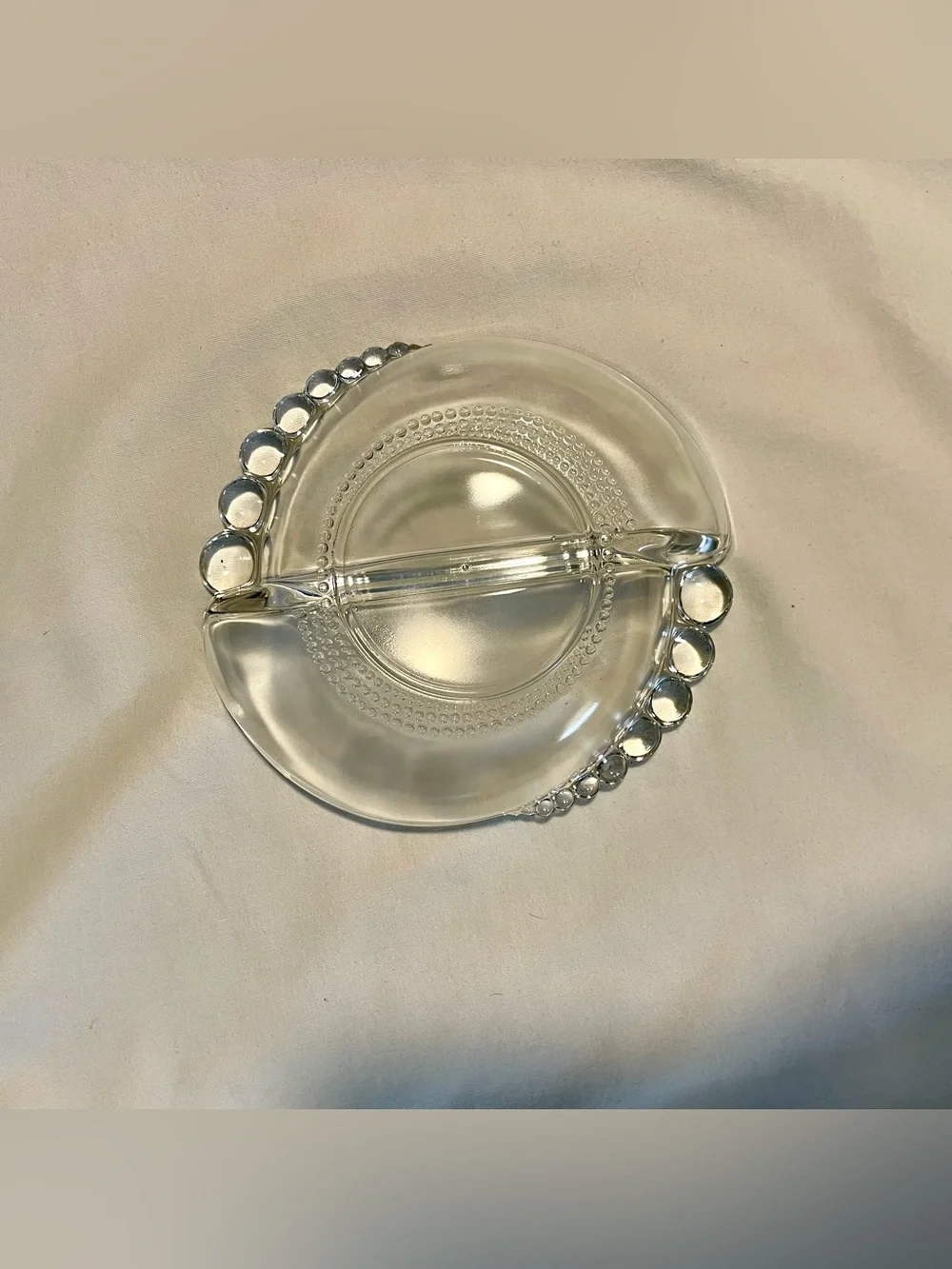 *VINTAGE* Duncan & Miller Glass 2~Sided Serving Dish - Clear Glass - 6” x 2”